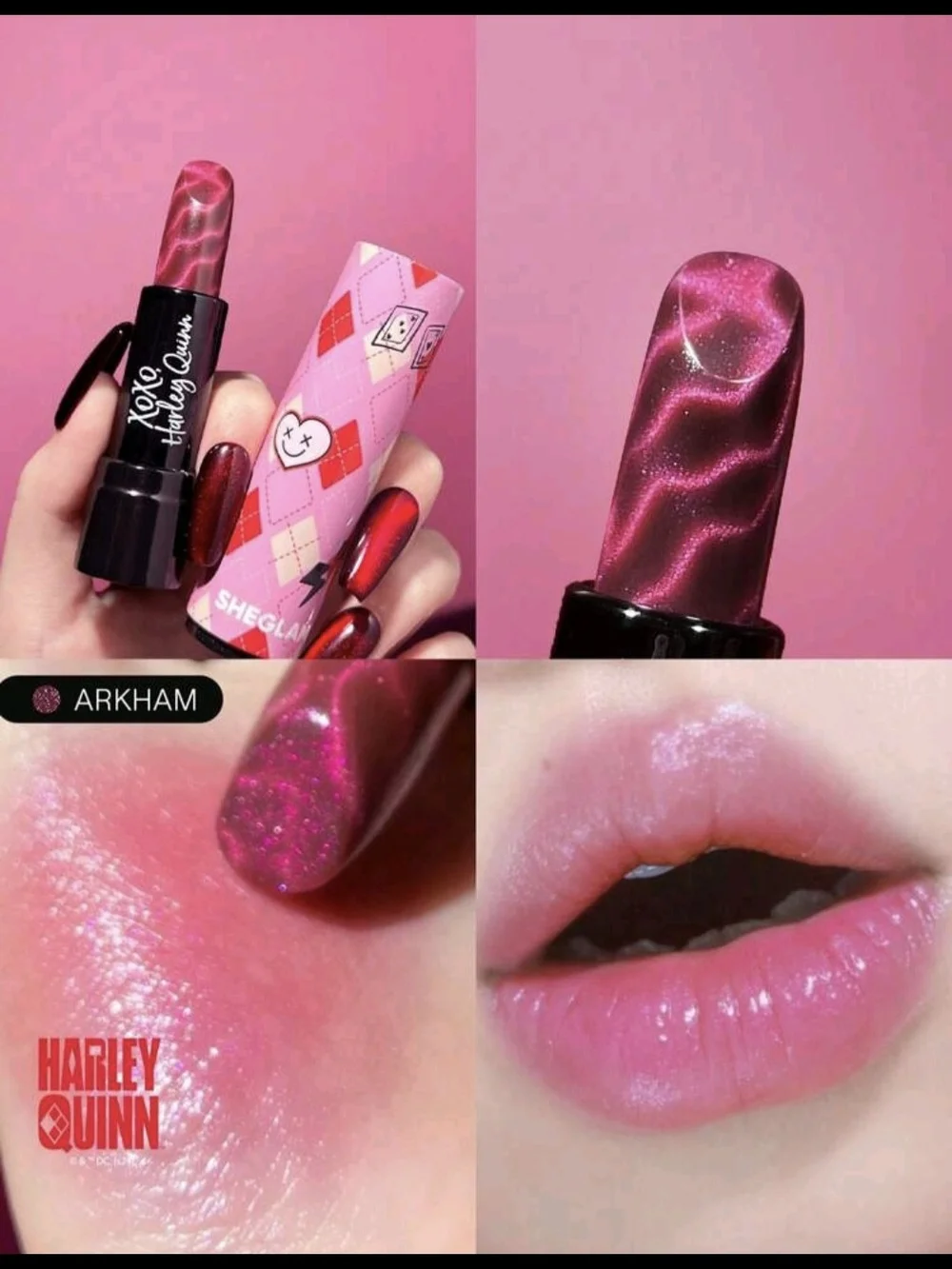 Harley Quinn Arkham Shimmer Lipstick - Deep Pink